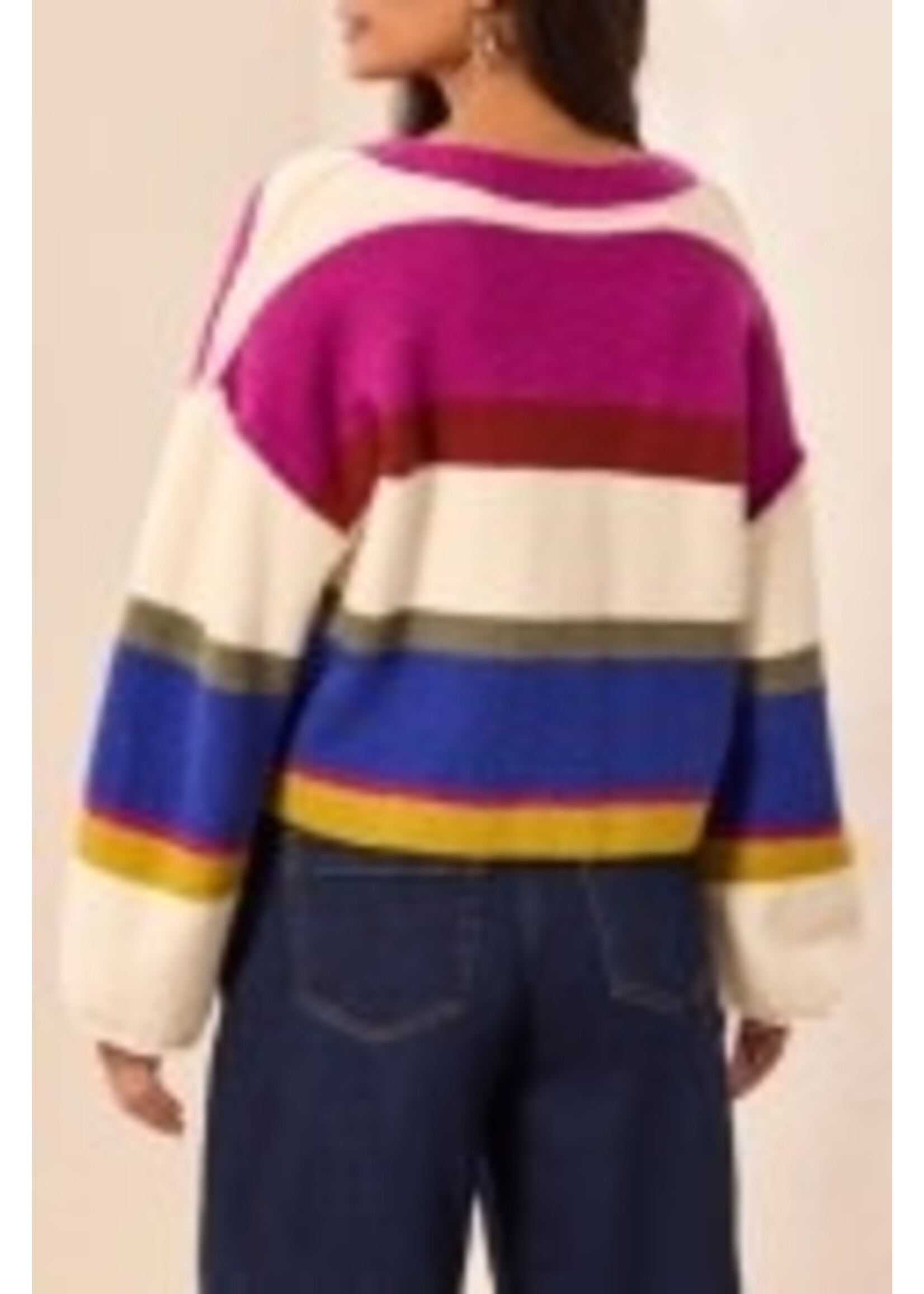 Tribal T Puff Sleeve Sweater Cardigan