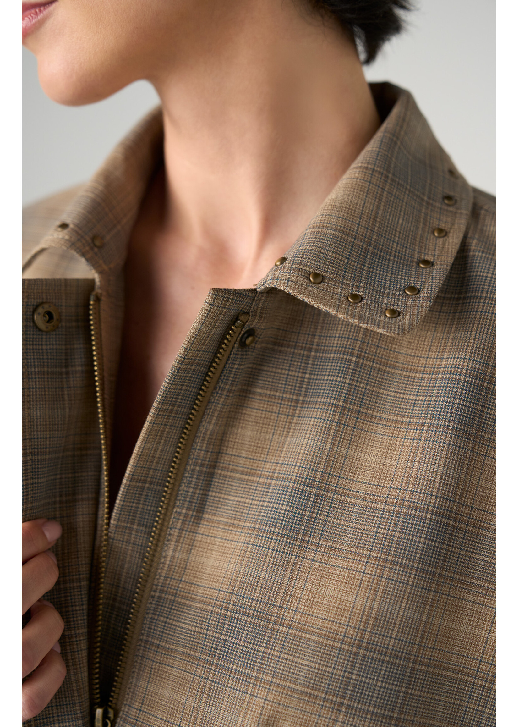 Liverpool LP Plaid Bubble Hem Jacket