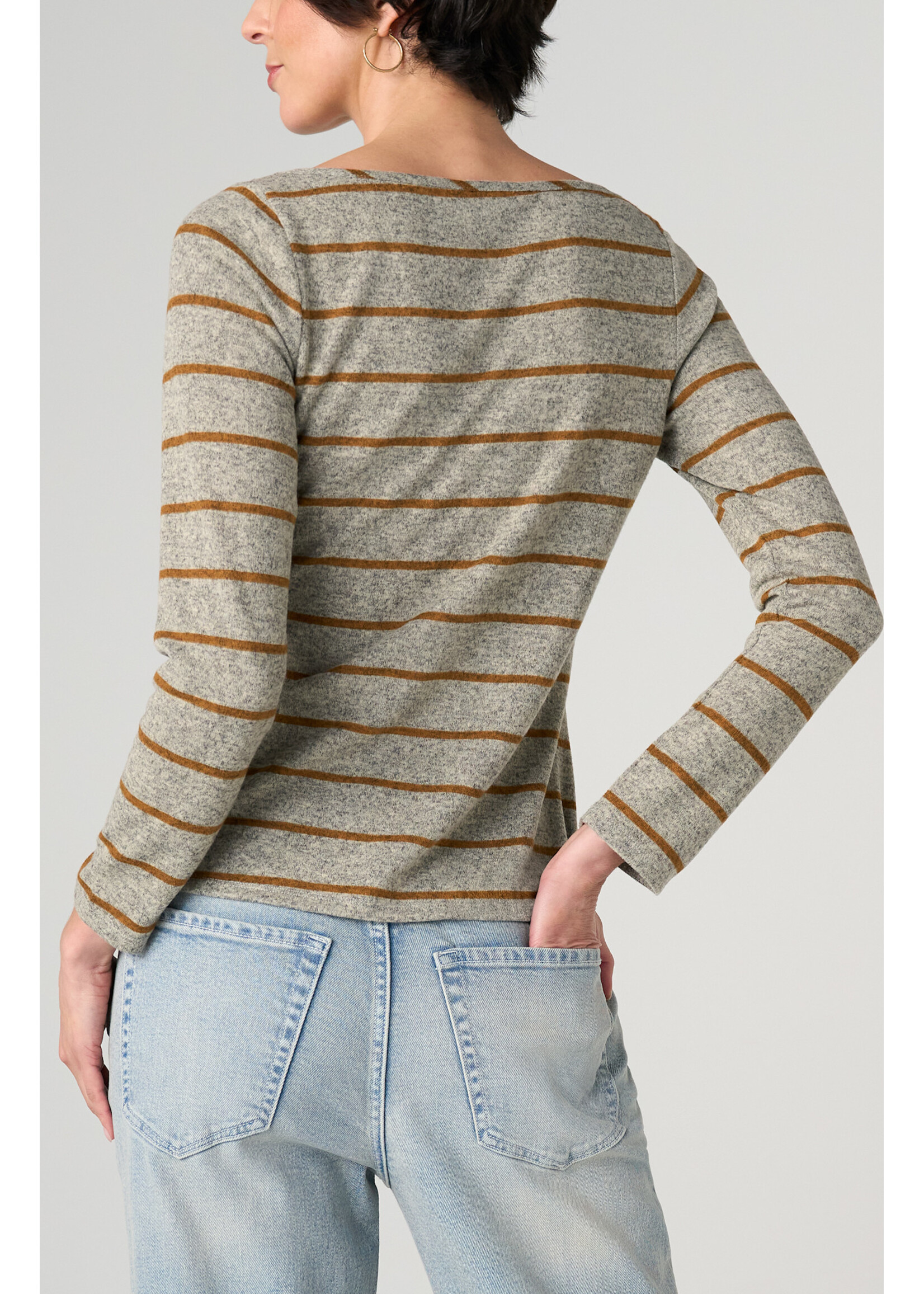 Liverpool LP  Stripe Boatneck Top