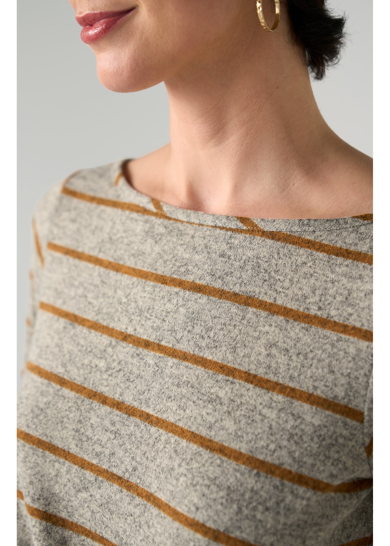 Liverpool LP  Stripe Boatneck Top