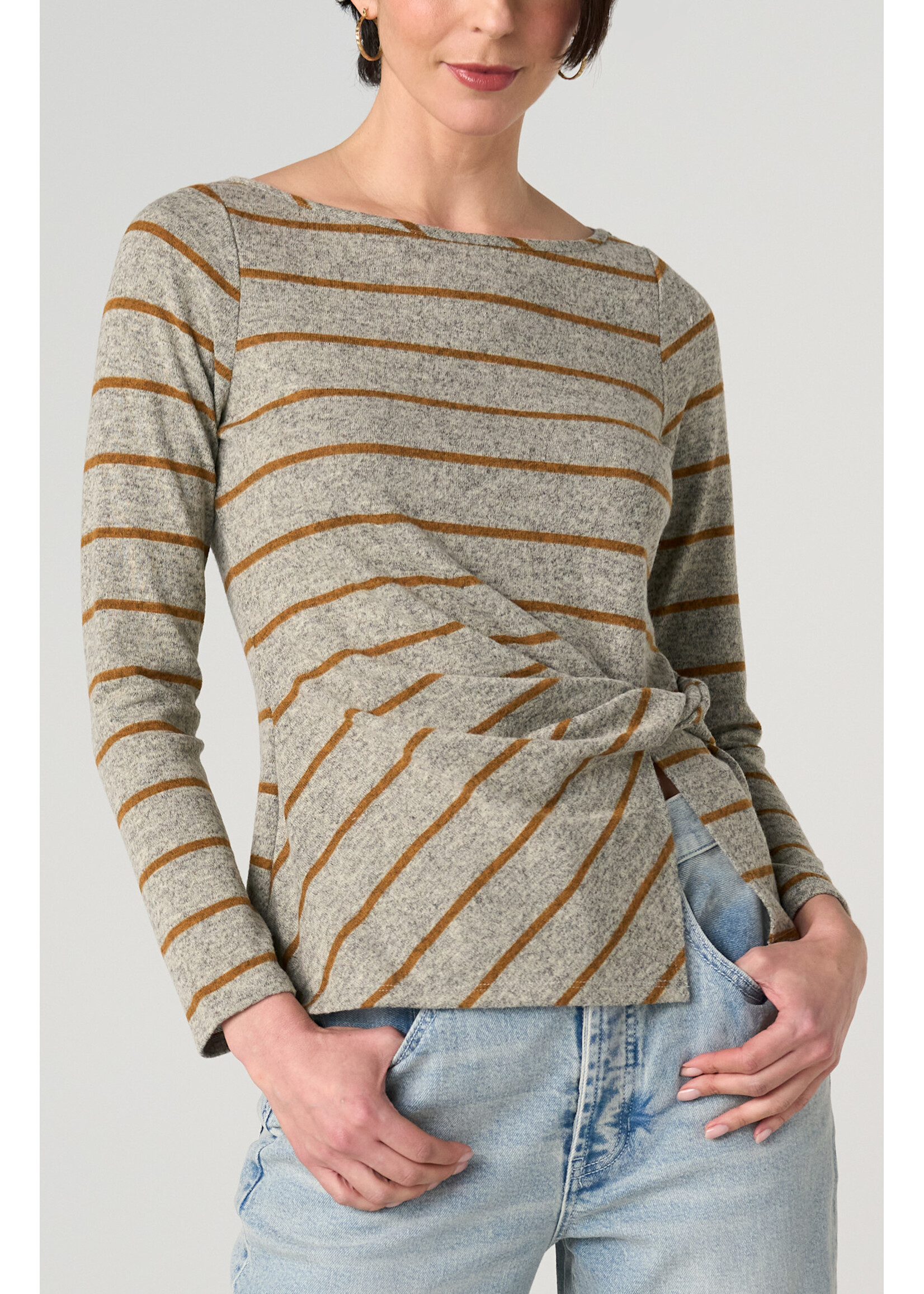 Liverpool LP  Stripe Boatneck Top