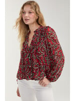 Liverpool Red Printed Blouse