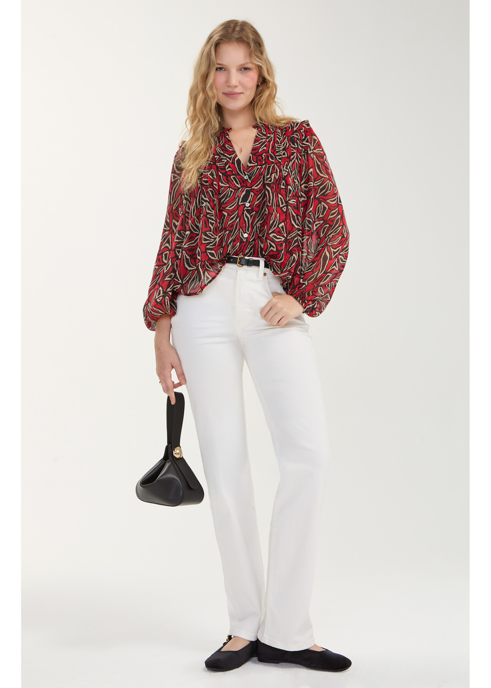 Liverpool LP Red Printed Blouse