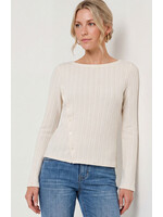Liverpool Cream Assymetrical Button Top