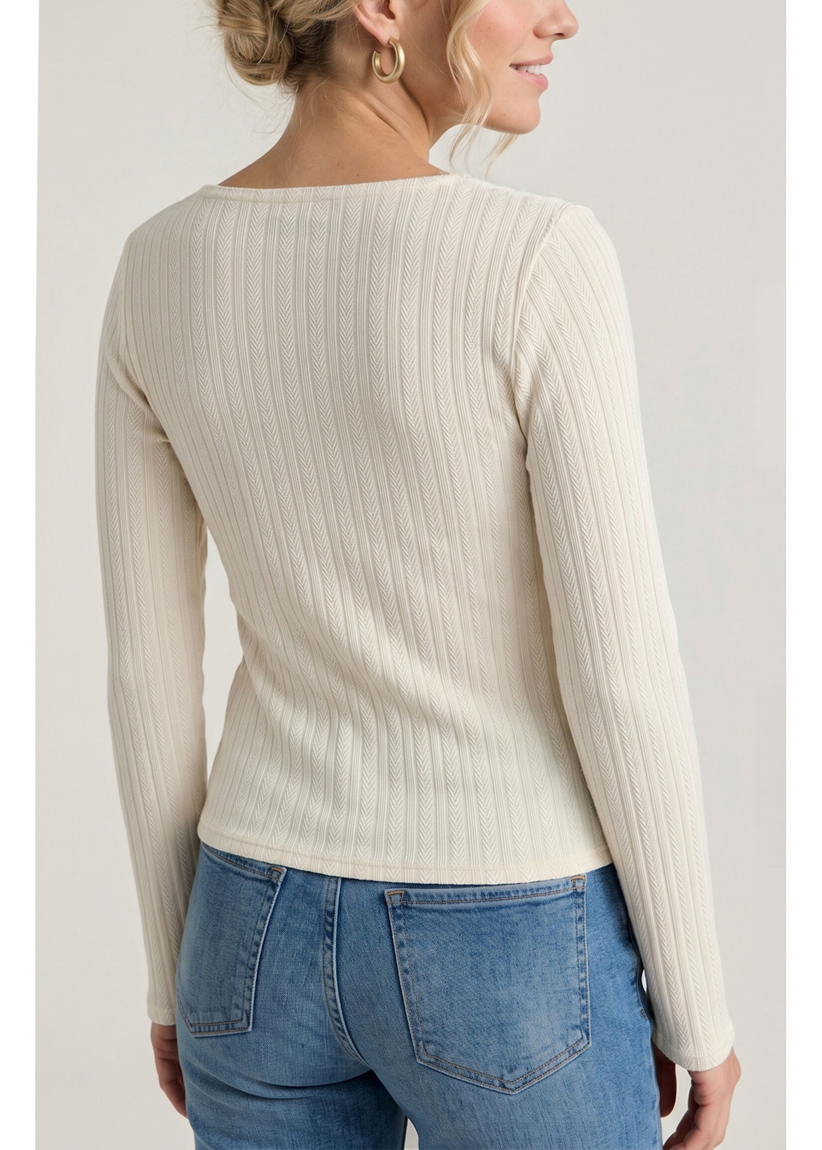 Liverpool LP  Cream Assymetrical Button Top
