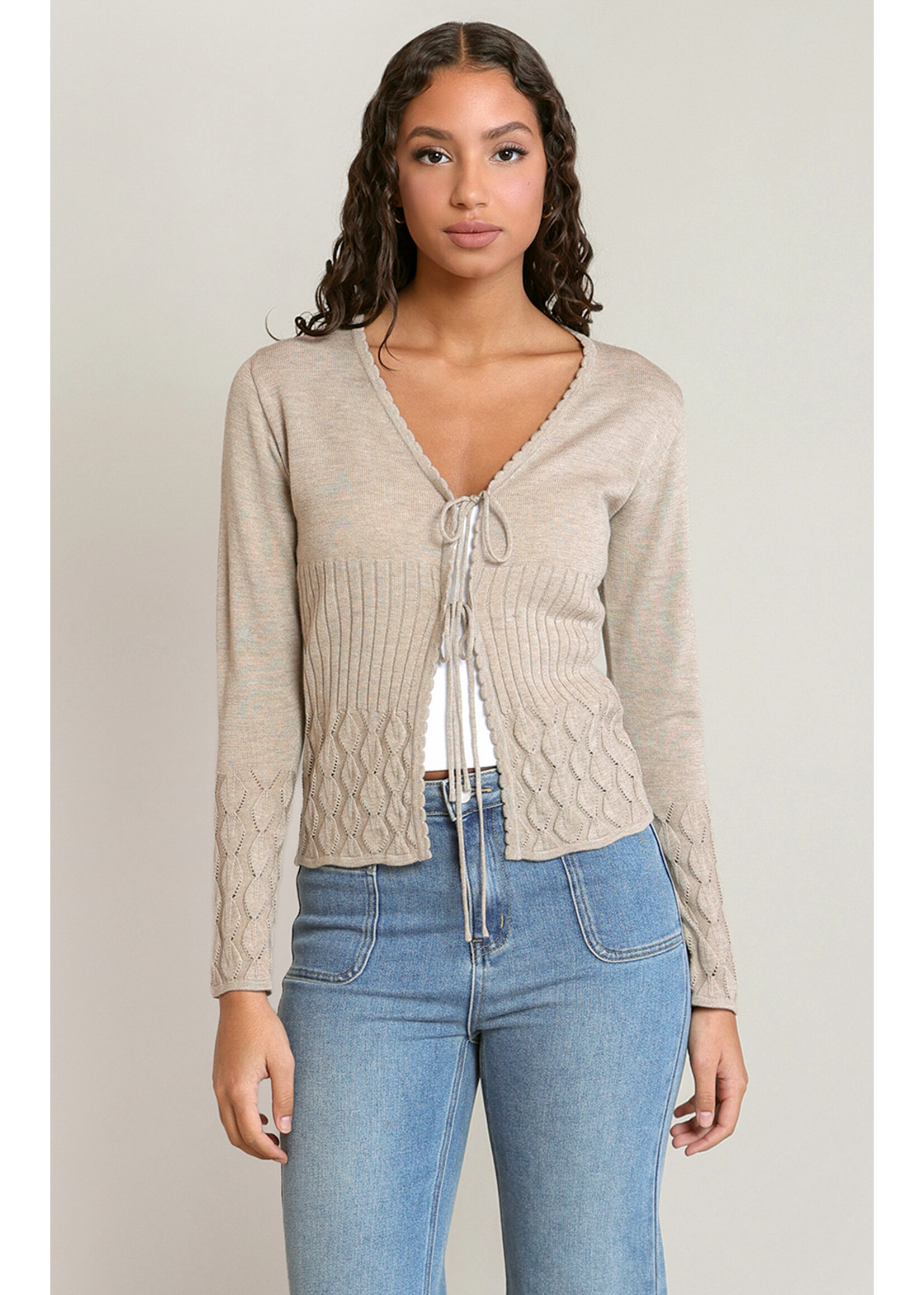 Dex Dex Front Tie Cardigan
