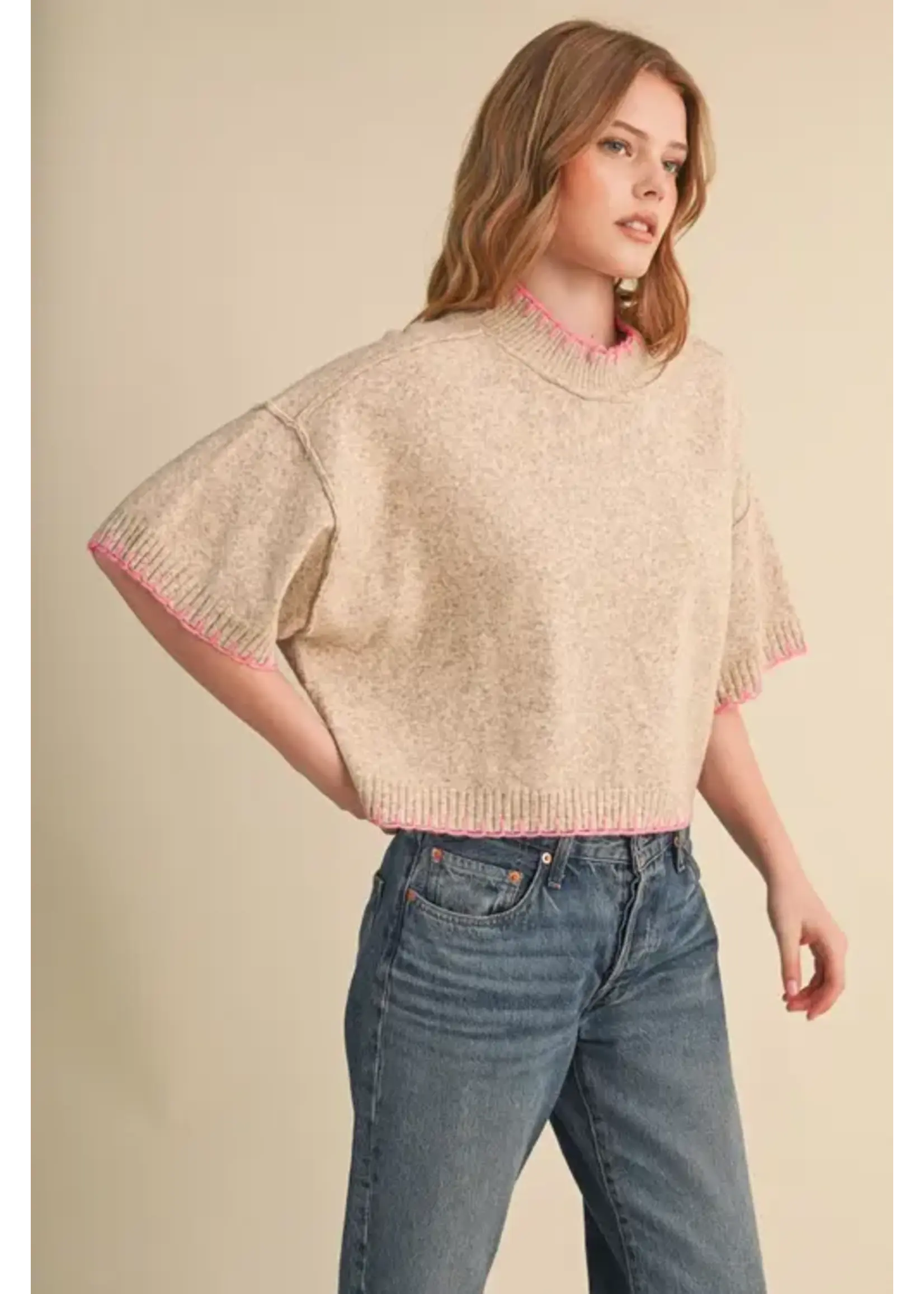 &Merci &Merci Contrast Blanket Sweater
