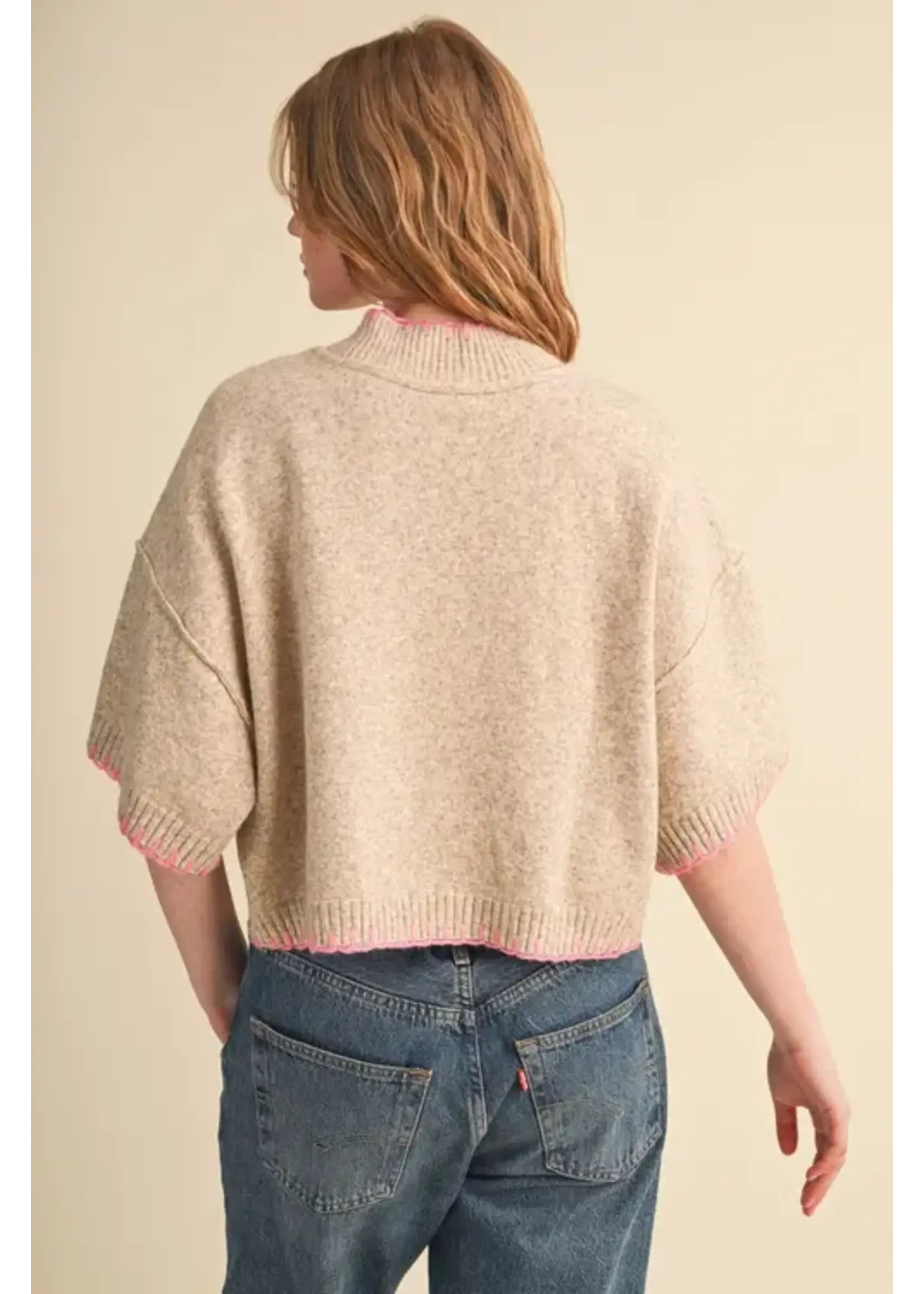 &Merci &Merci Contrast Blanket Sweater