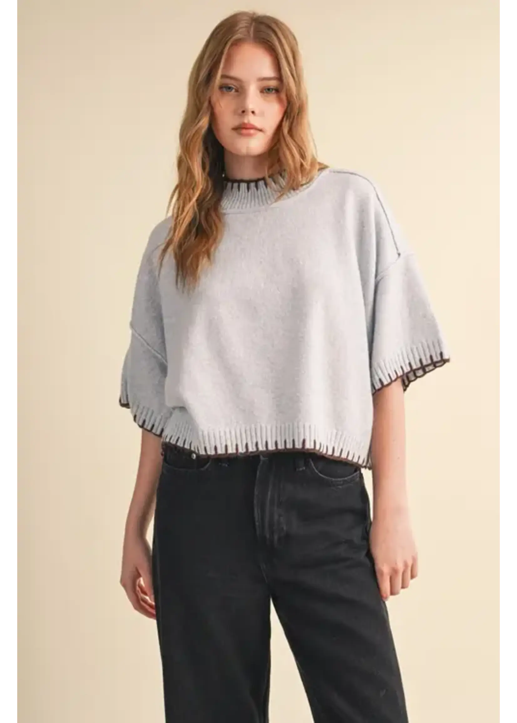 &Merci &Merci Contrast Blanket Sweater
