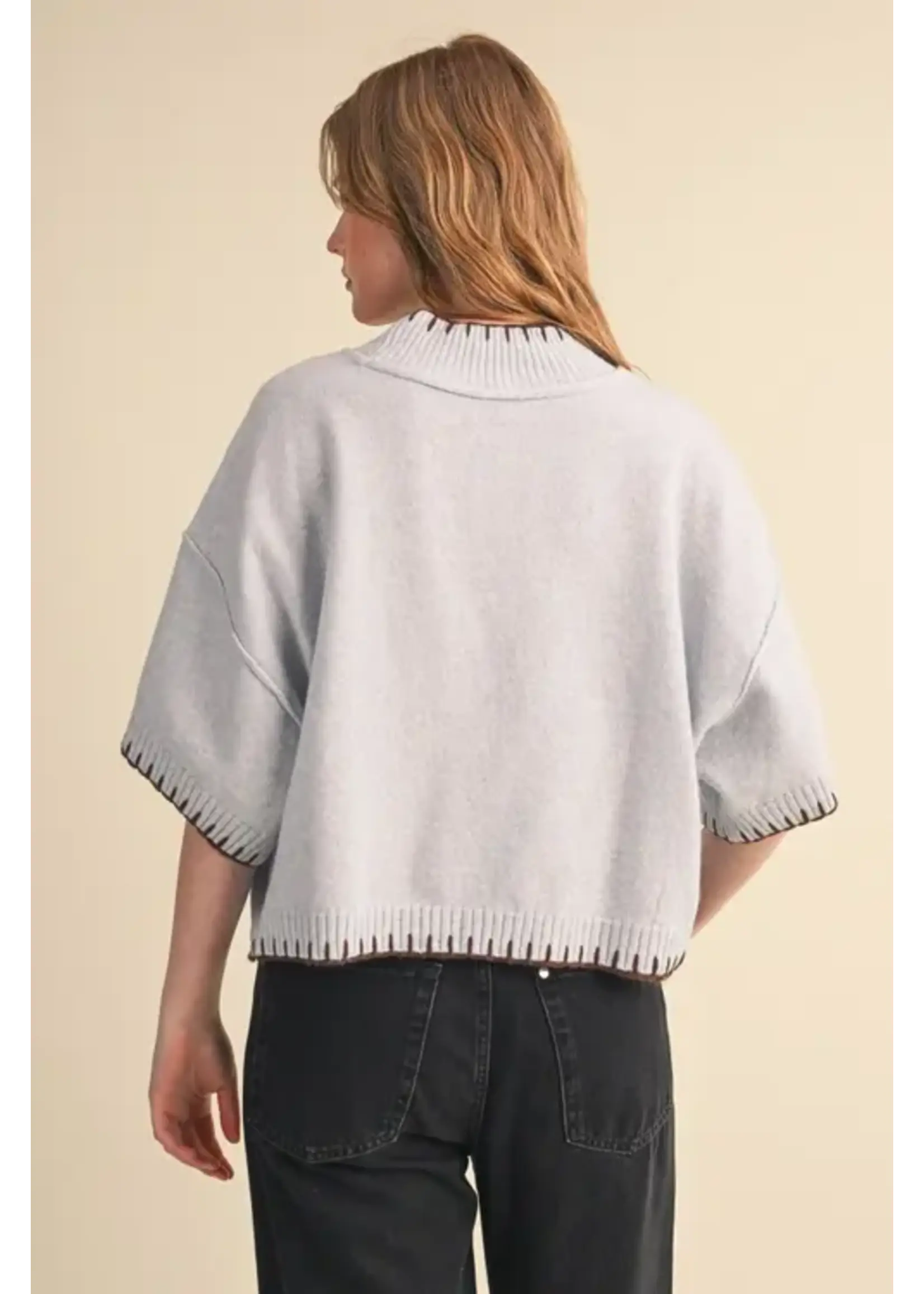 &Merci &Merci Contrast Blanket Sweater