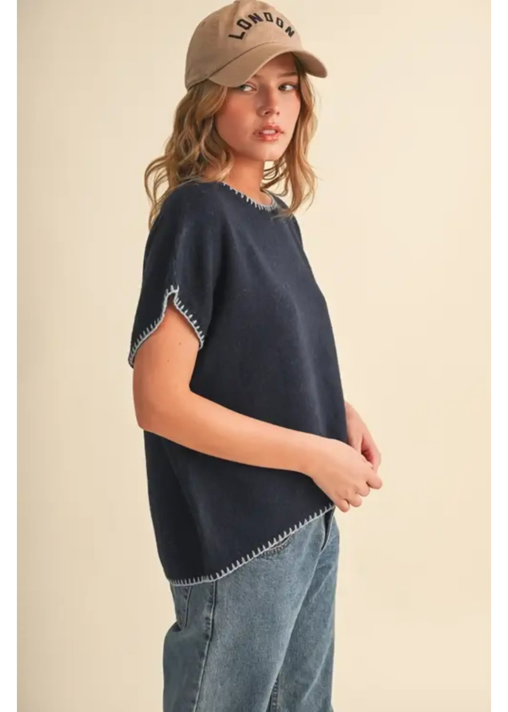 &Merci &Merci Cap Sleeve Sweater