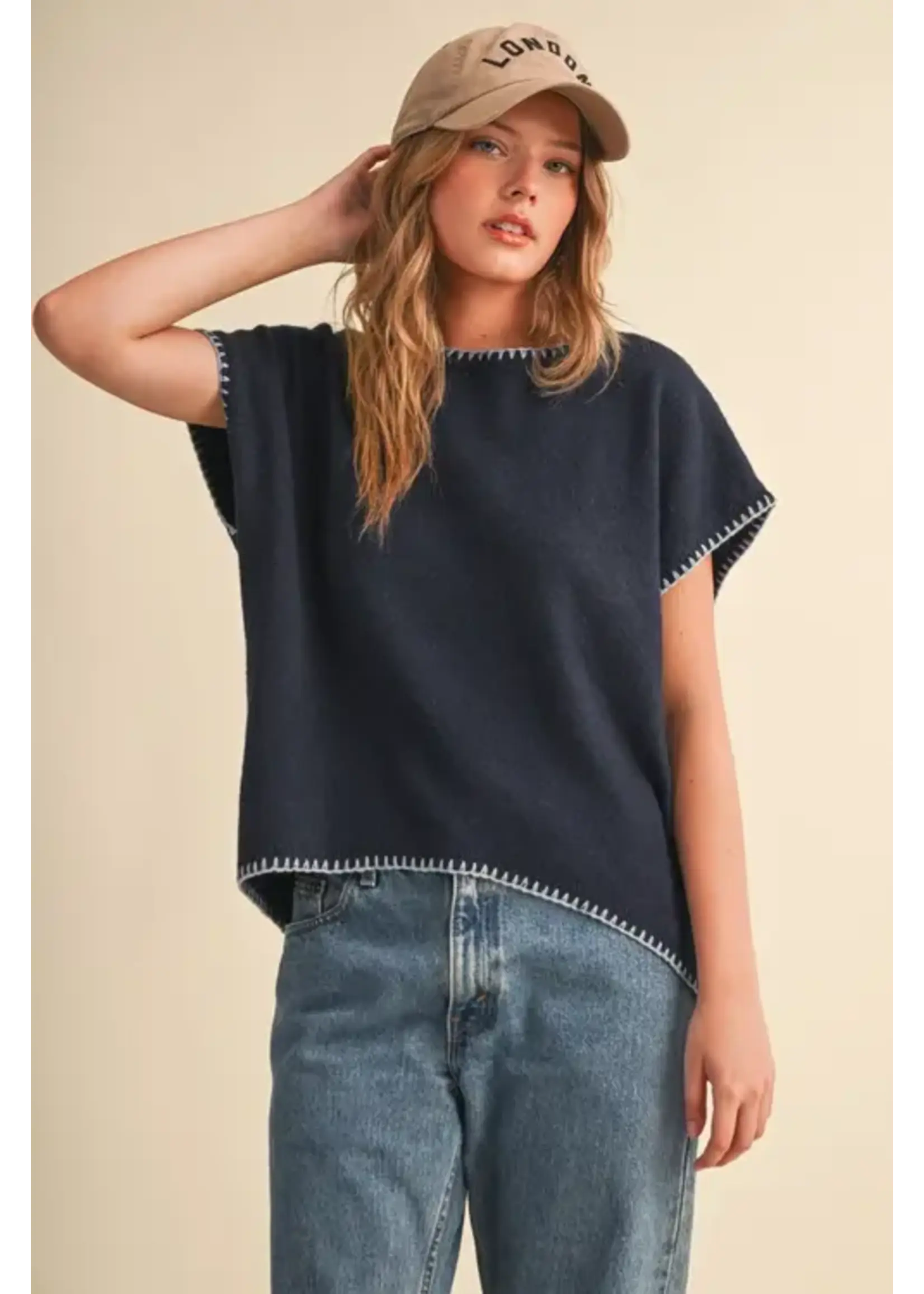 &Merci &Merci Cap Sleeve Sweater