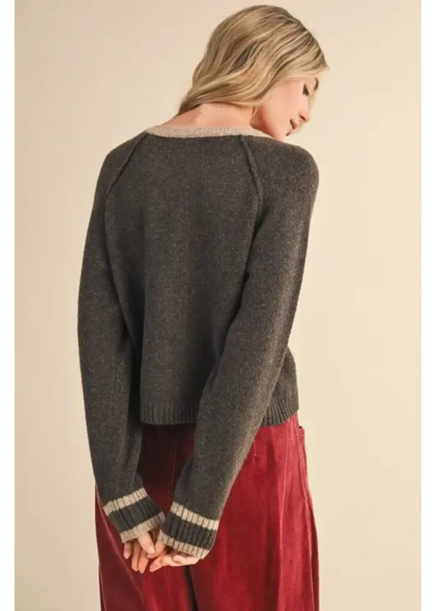 &Merci &Merci Two Tone Sweater Cardi