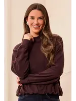 Tribal Bubble Ribbed Mockneck