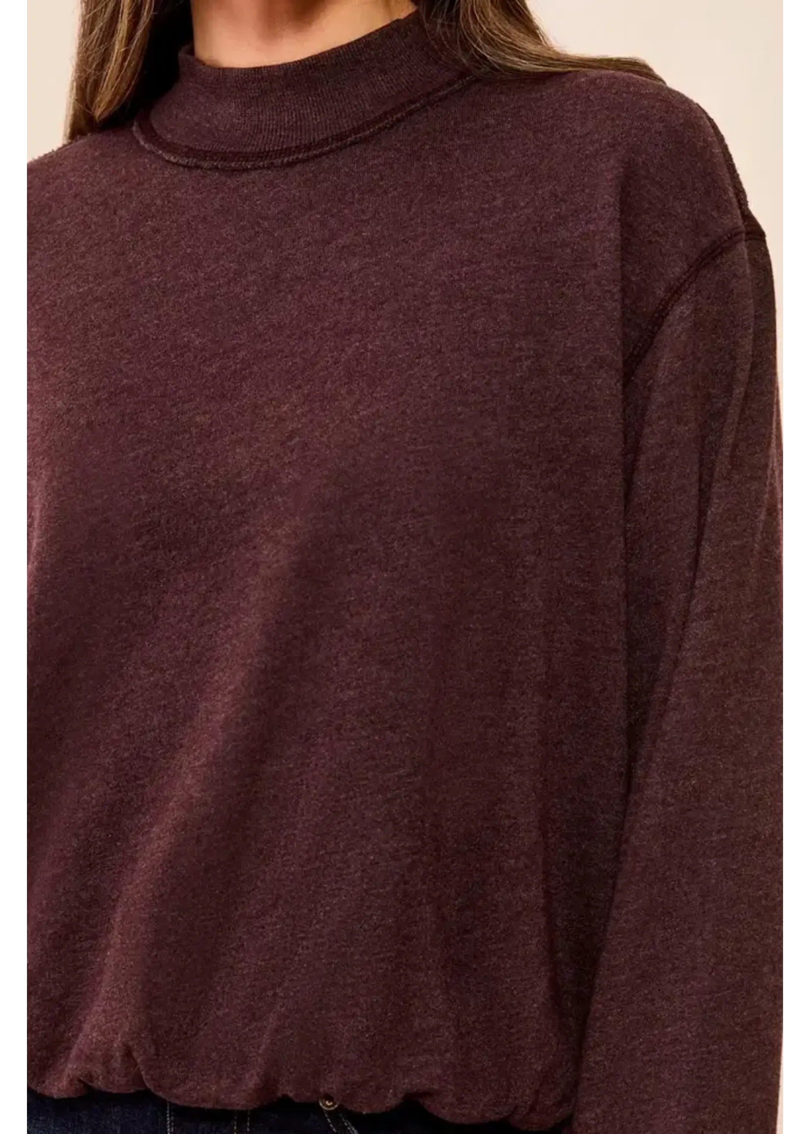 Tribal T Bubble Ribbed Mockneck