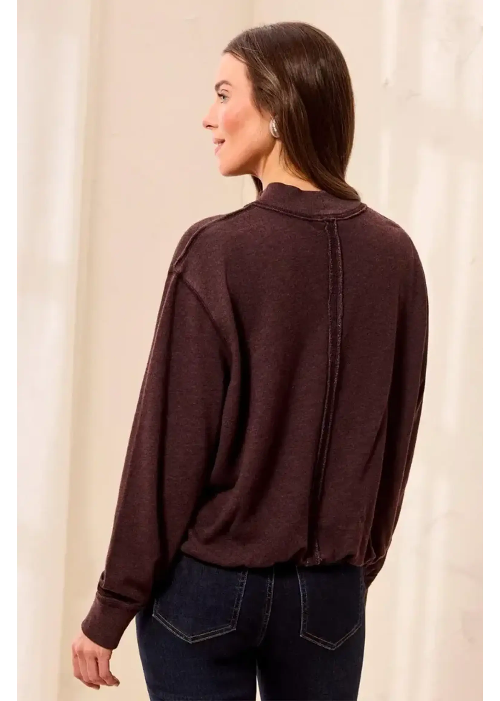 Tribal T Bubble Ribbed Mockneck
