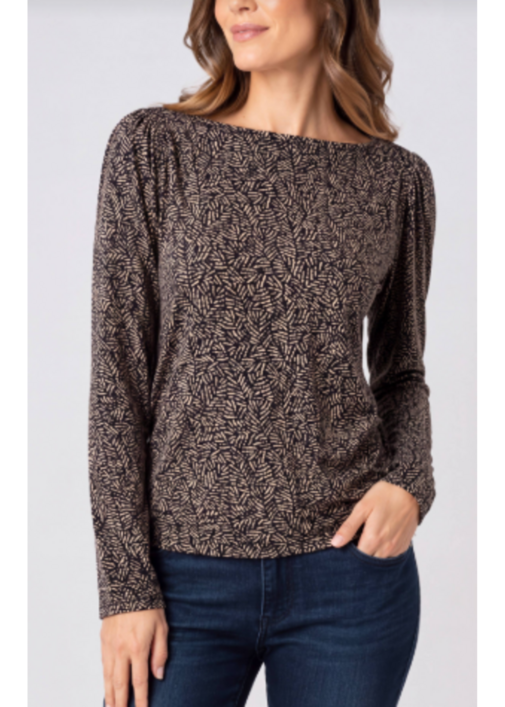 Liverpool LP Long Slv Jewel Knit Top