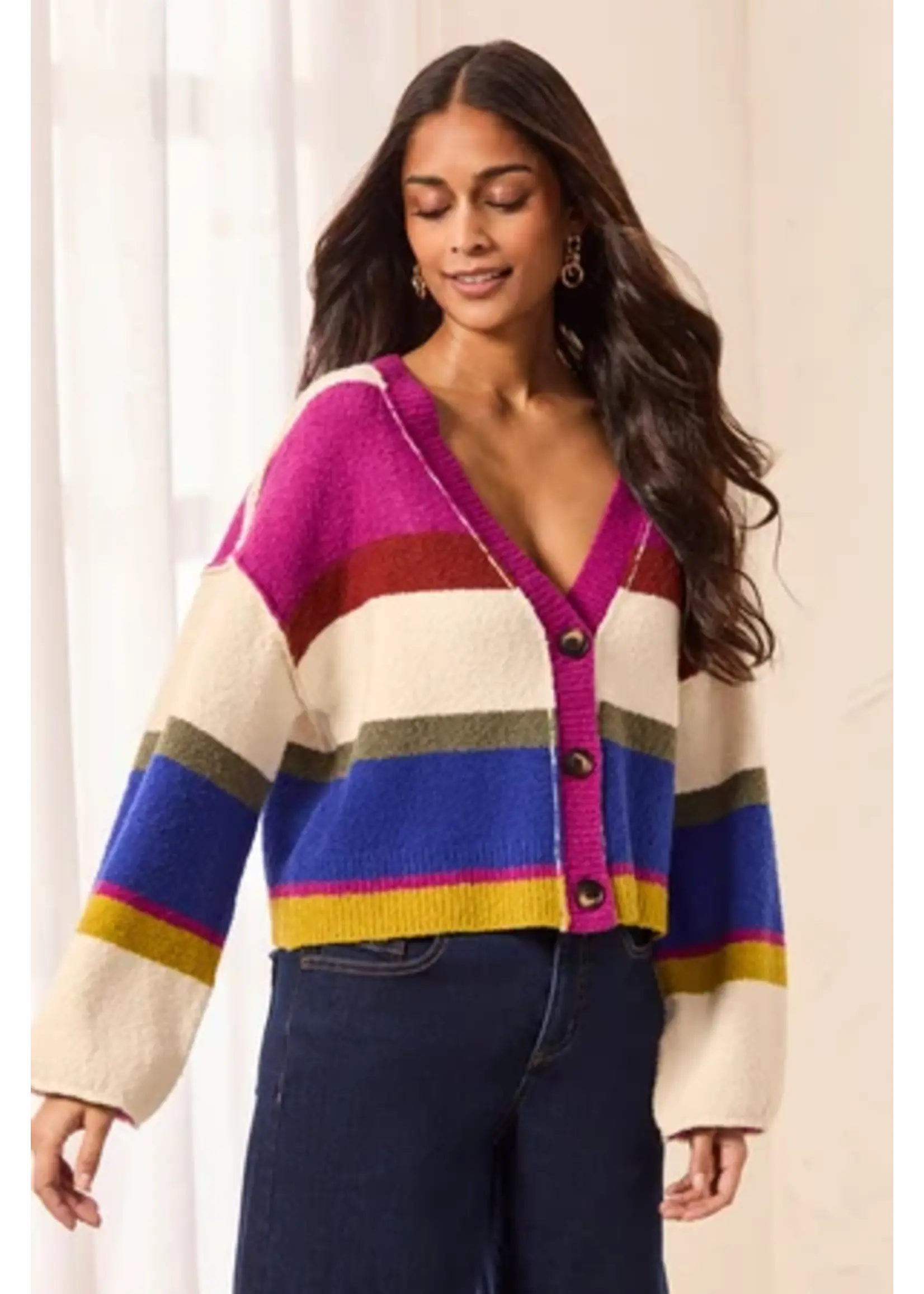 Tribal T Puff Sleeve Sweater Cardigan