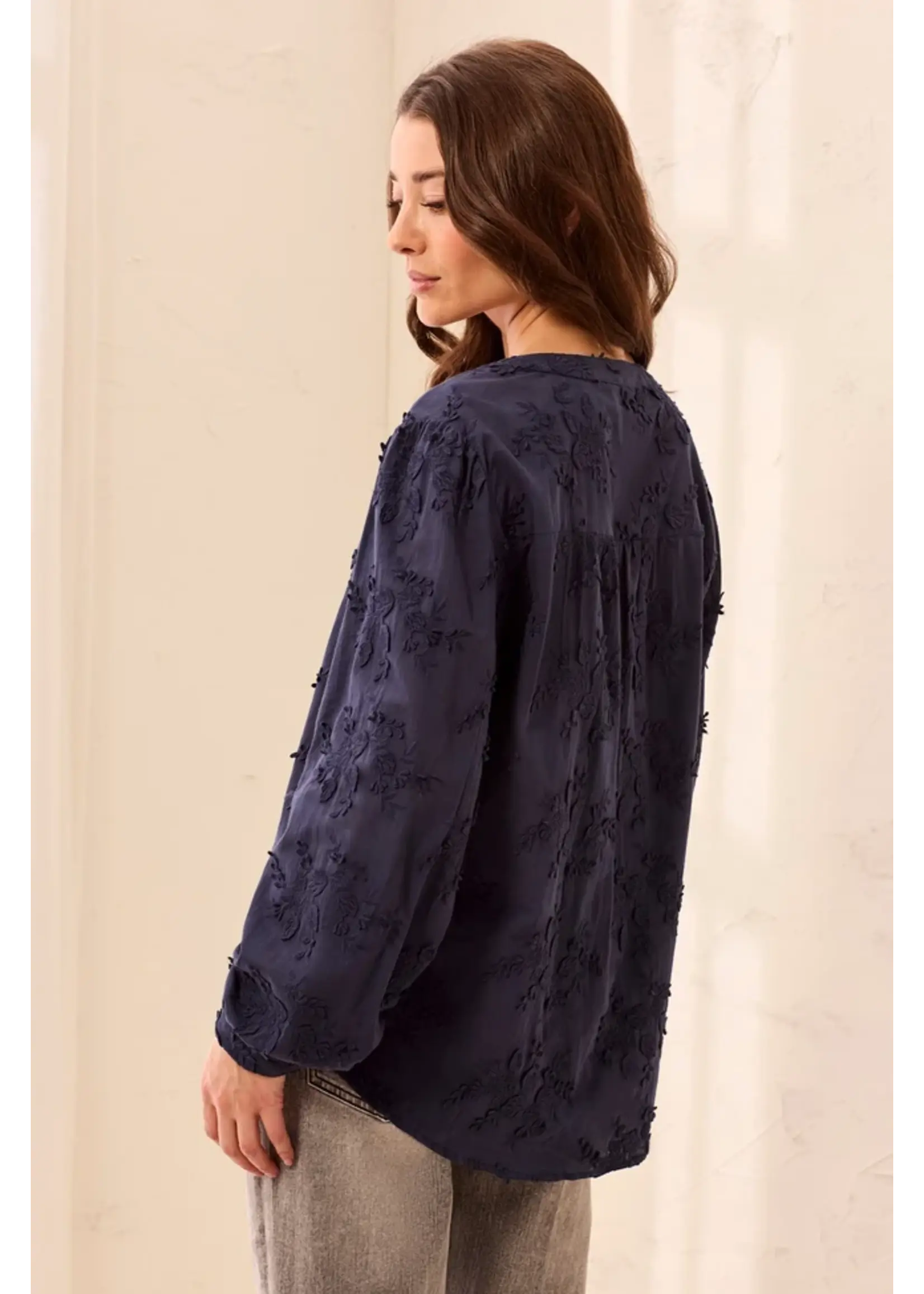 Tribal T L/S Button Front Blouse