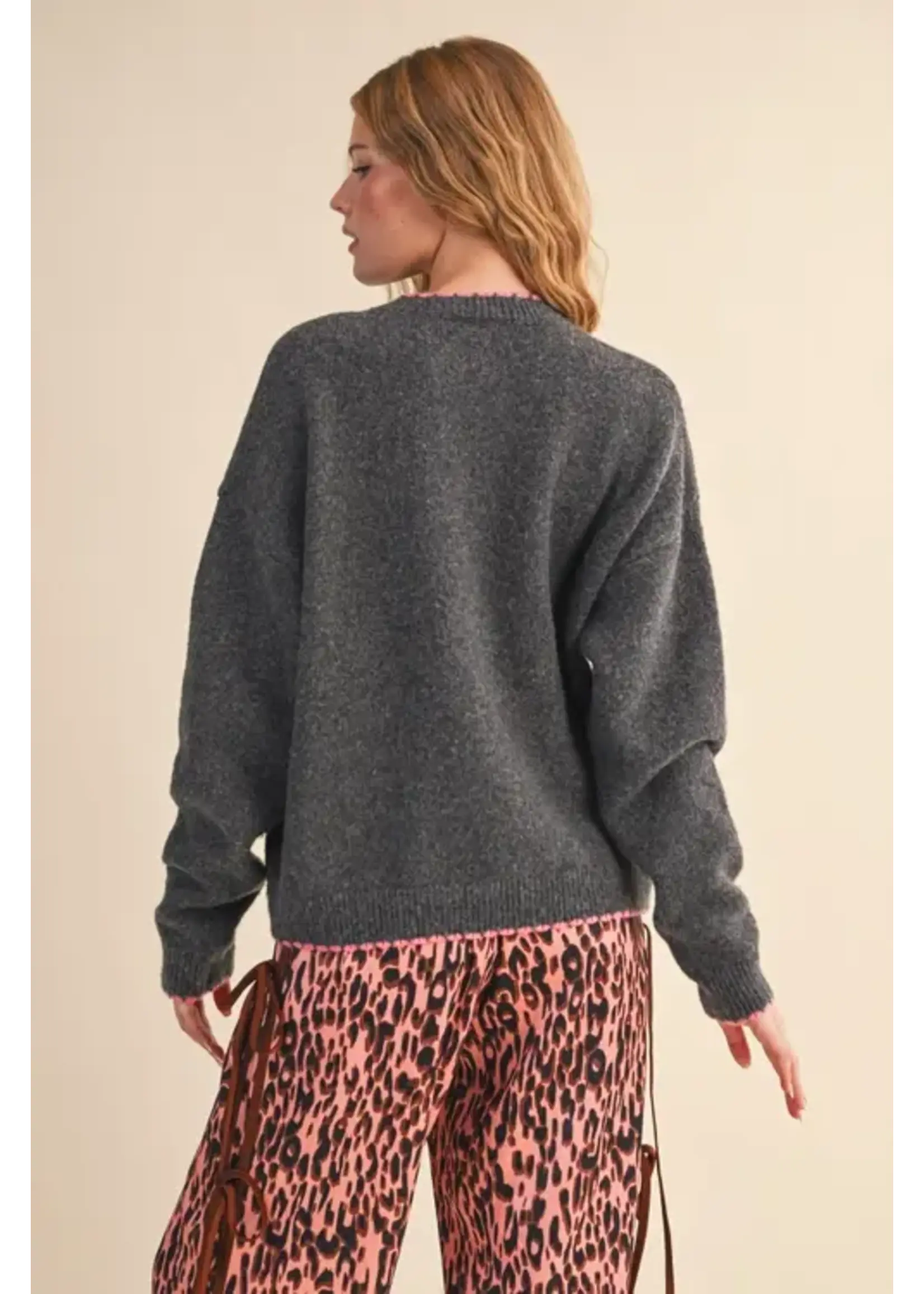 &Merci &Merci Contrast Knit Sweater