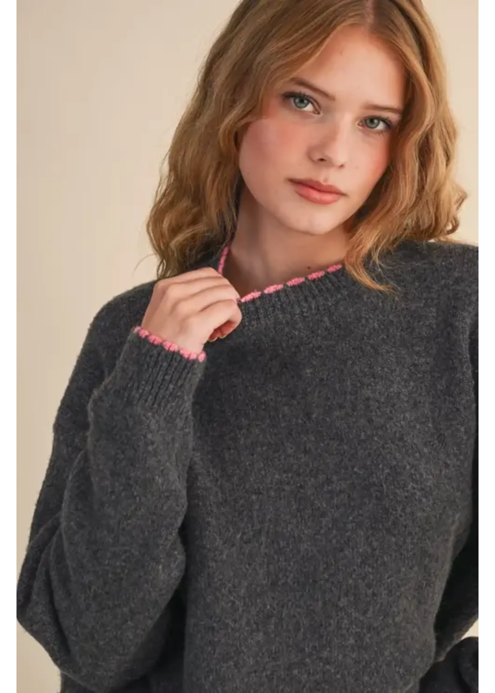 &Merci &Merci Contrast Knit Sweater