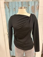 Mystree Draped Buttoned Shoulder Top
