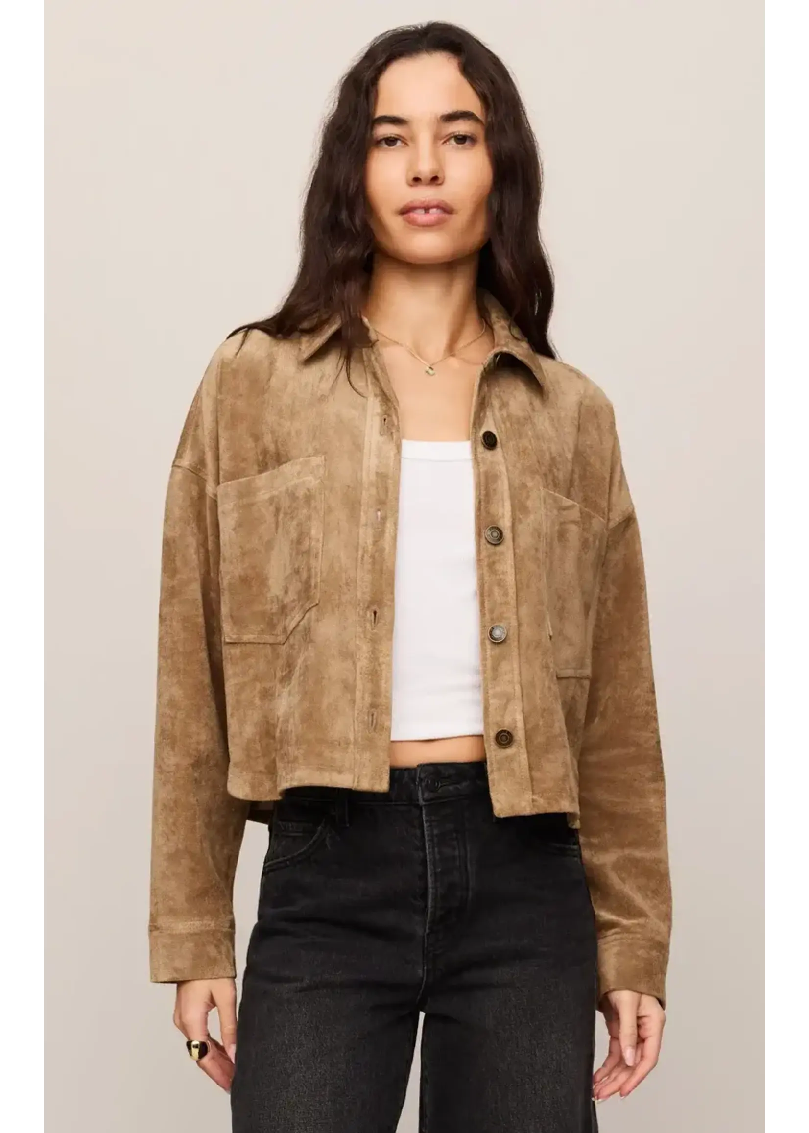 Z Supply ZS All Day Cropped Suede Jacket
