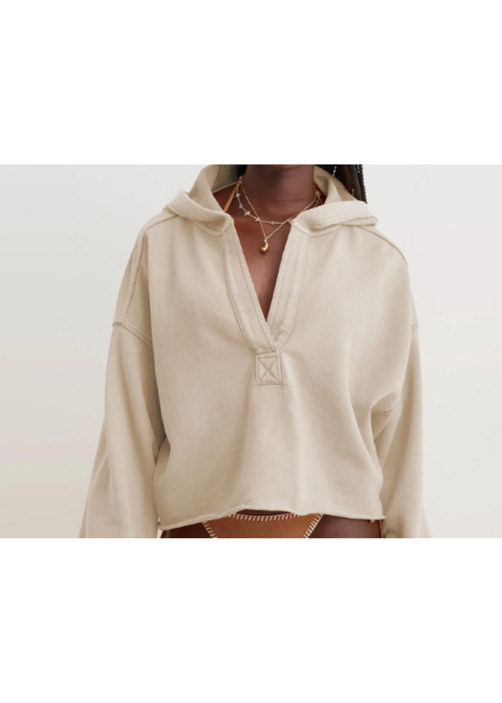 Suhkasana S Apricot V-neck Sweatshirt