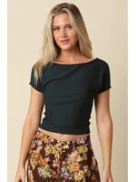 olivaceous Angela Boat Neck Tee