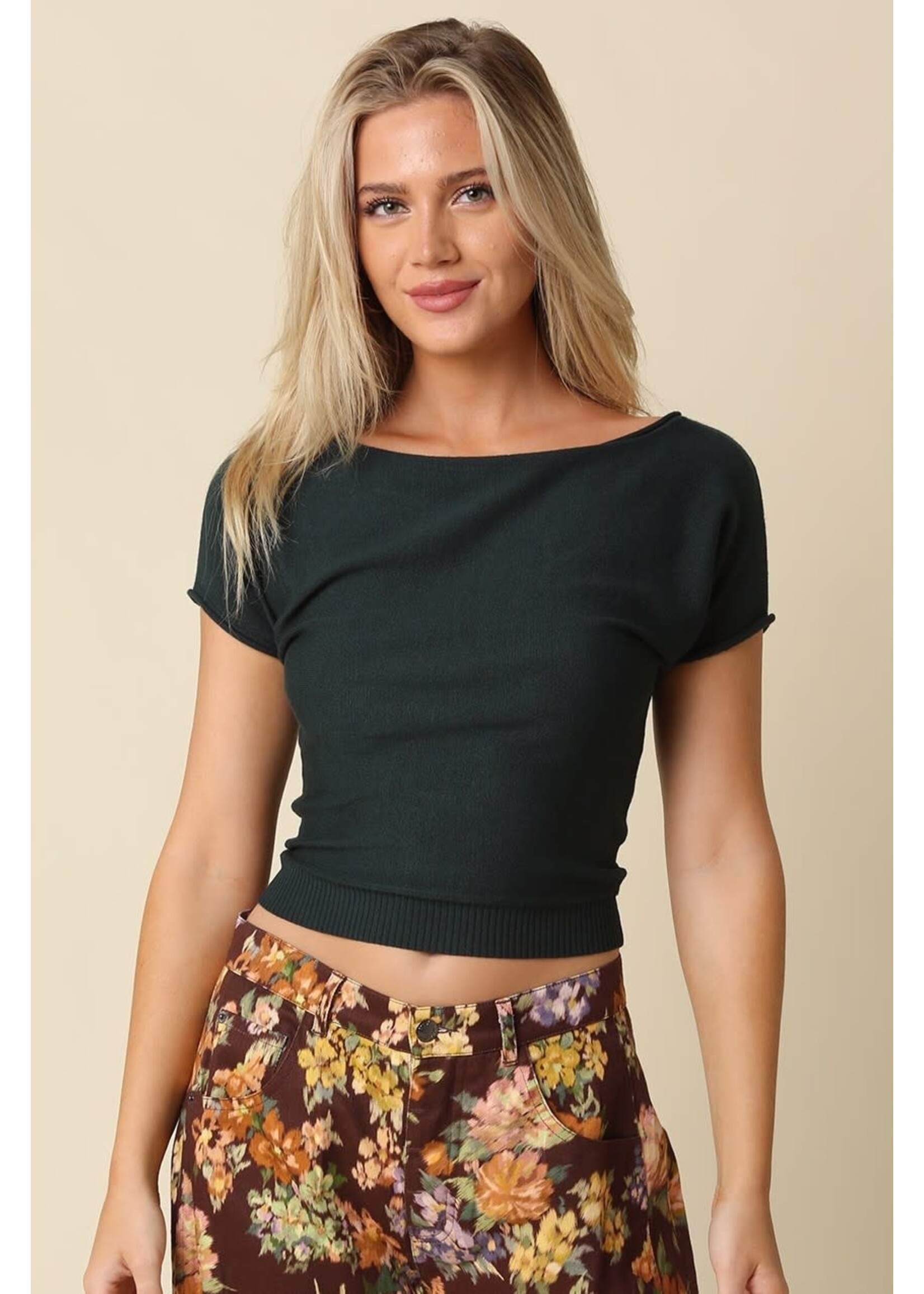 olivaceous O Angela Boat Neck Tee