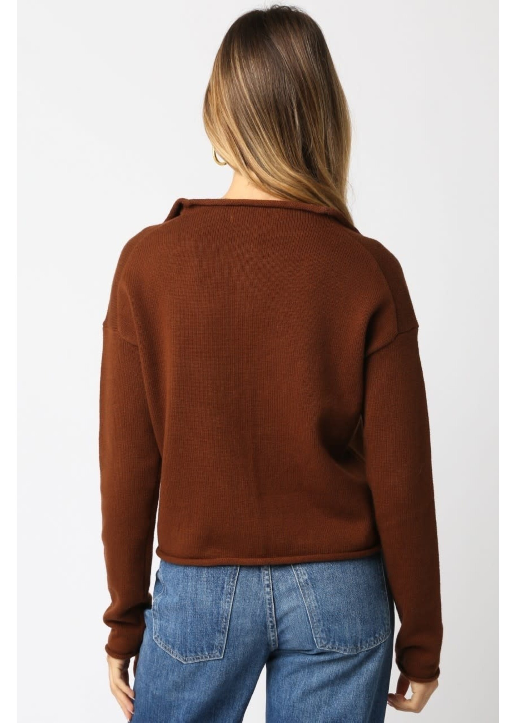 olivaceous O Elisa Button-Up Knit Top