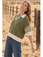 She & Sky Half Sleeve Sweater Top