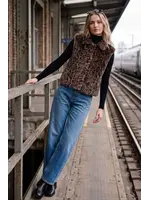 She & Sky Faux Fur Leopard Vest