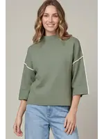 She & Sky 3/4 Sleeve Mock Neck