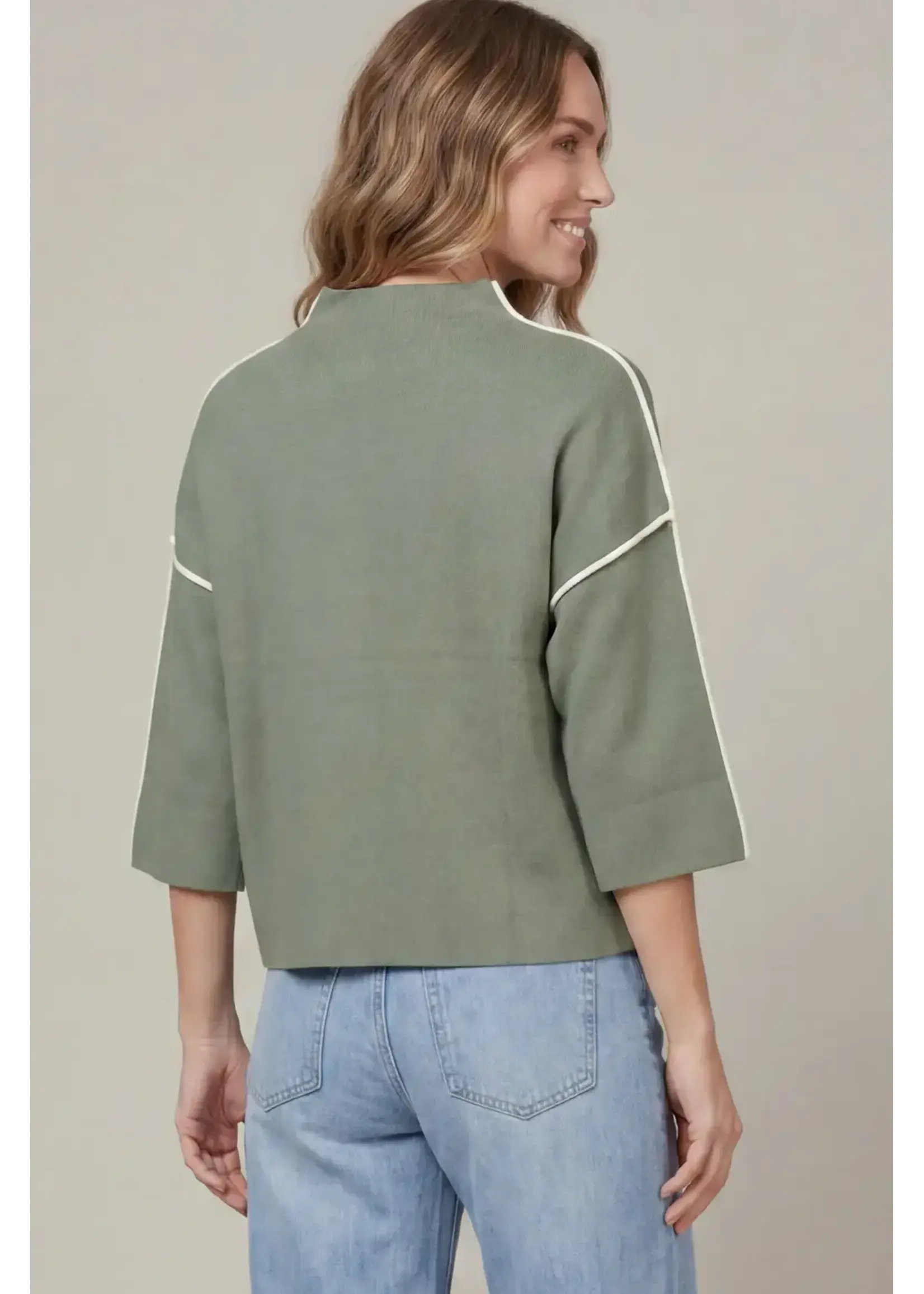 She & Sky S+S 3/4 Sleeve Mock Neck