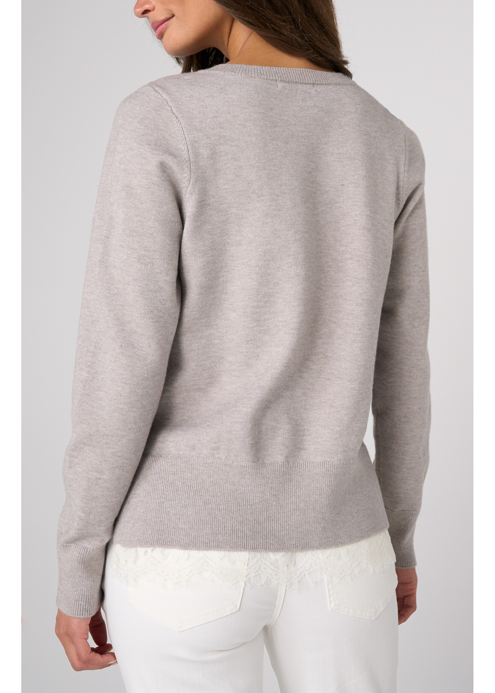 Liverpool LP Grey with Lace Trim Sweater