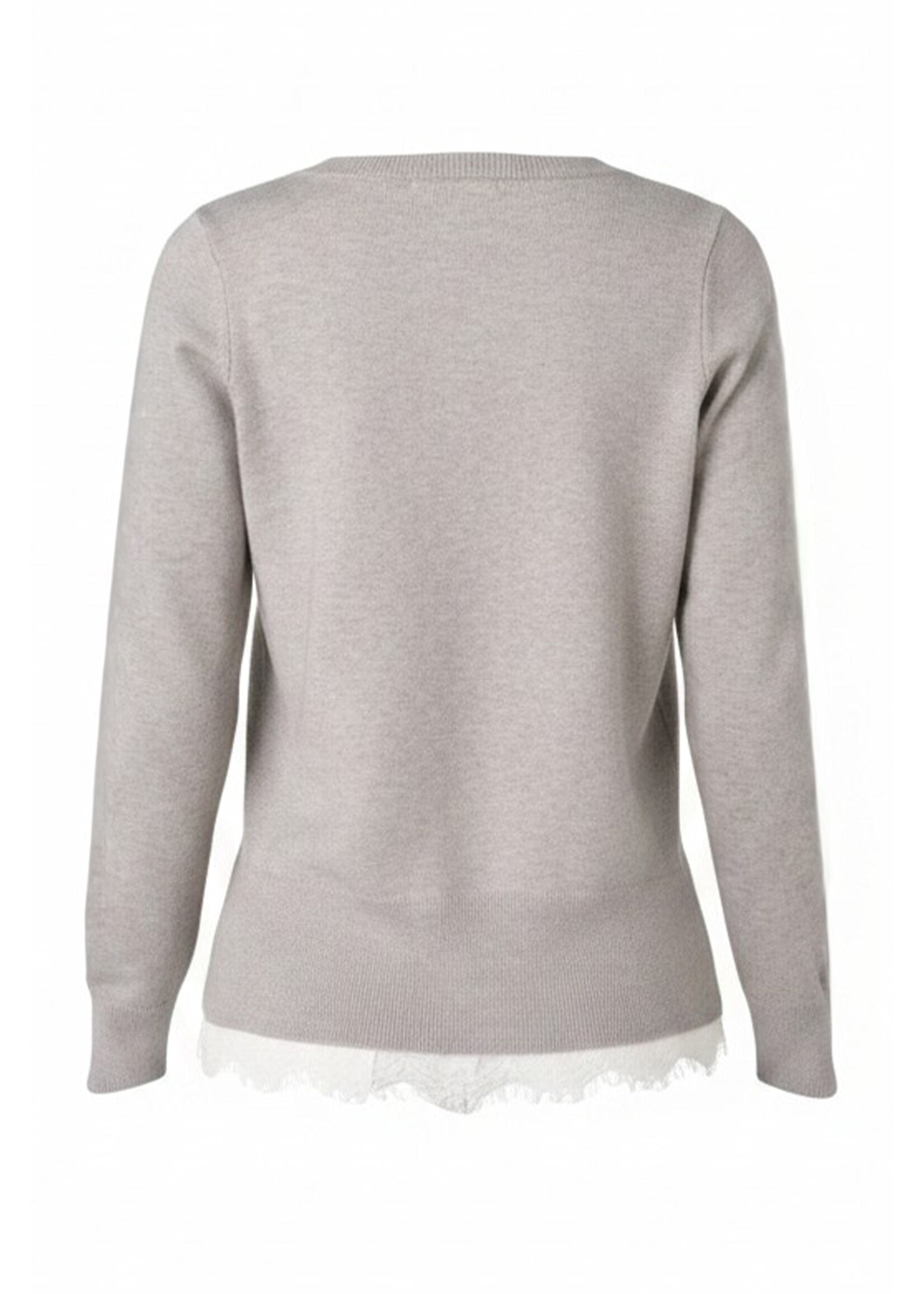 Liverpool LP Grey with Lace Trim Sweater