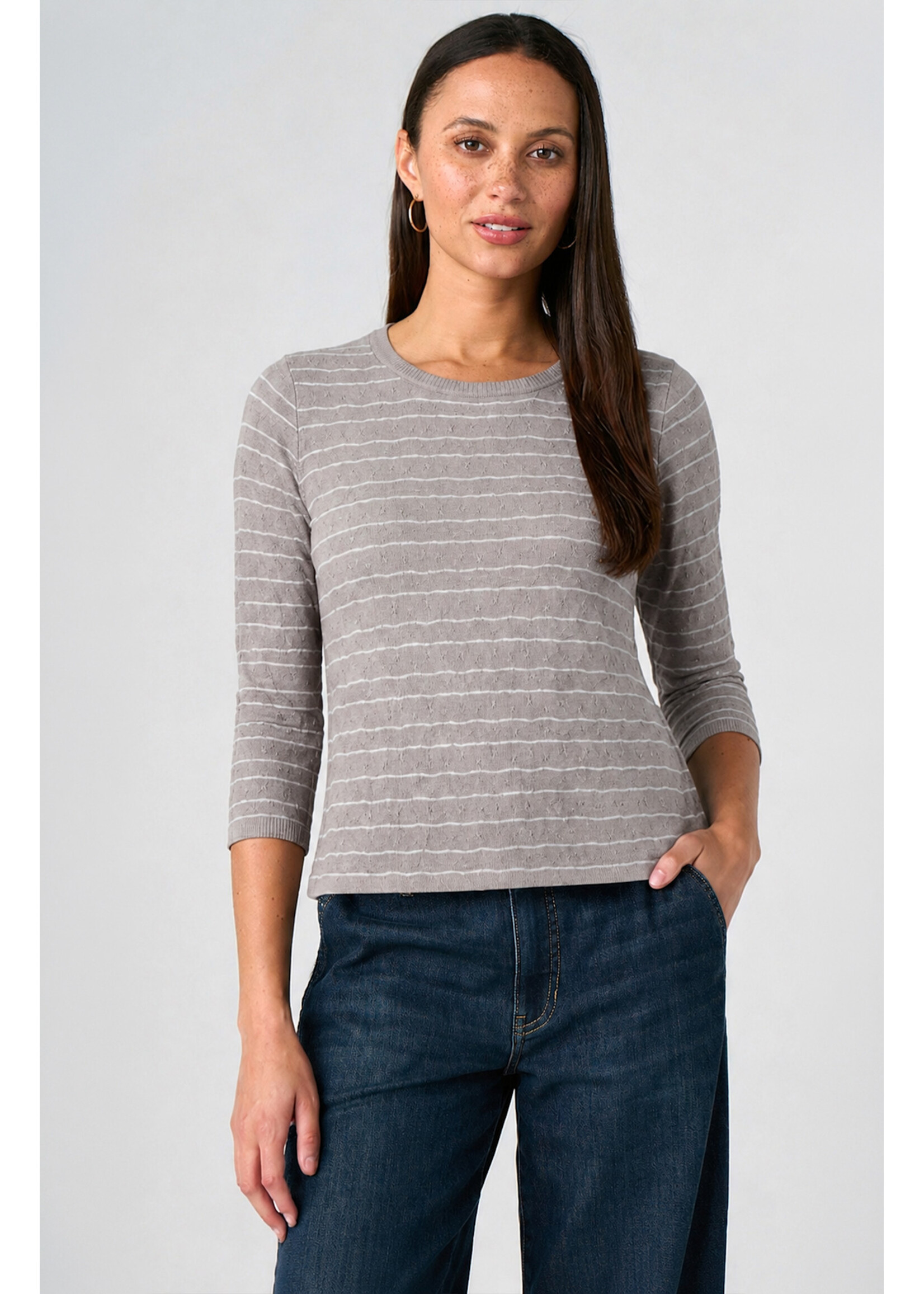 Liverpool LP Grey Knit Crew Top