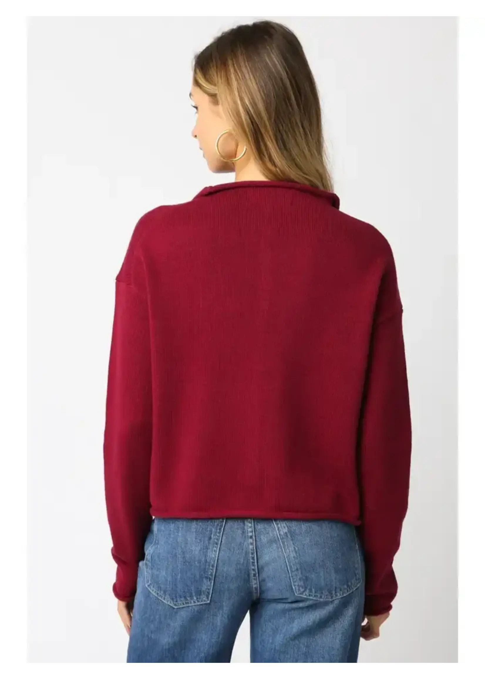 olivaceous O Elisa Button-Up Knit Top