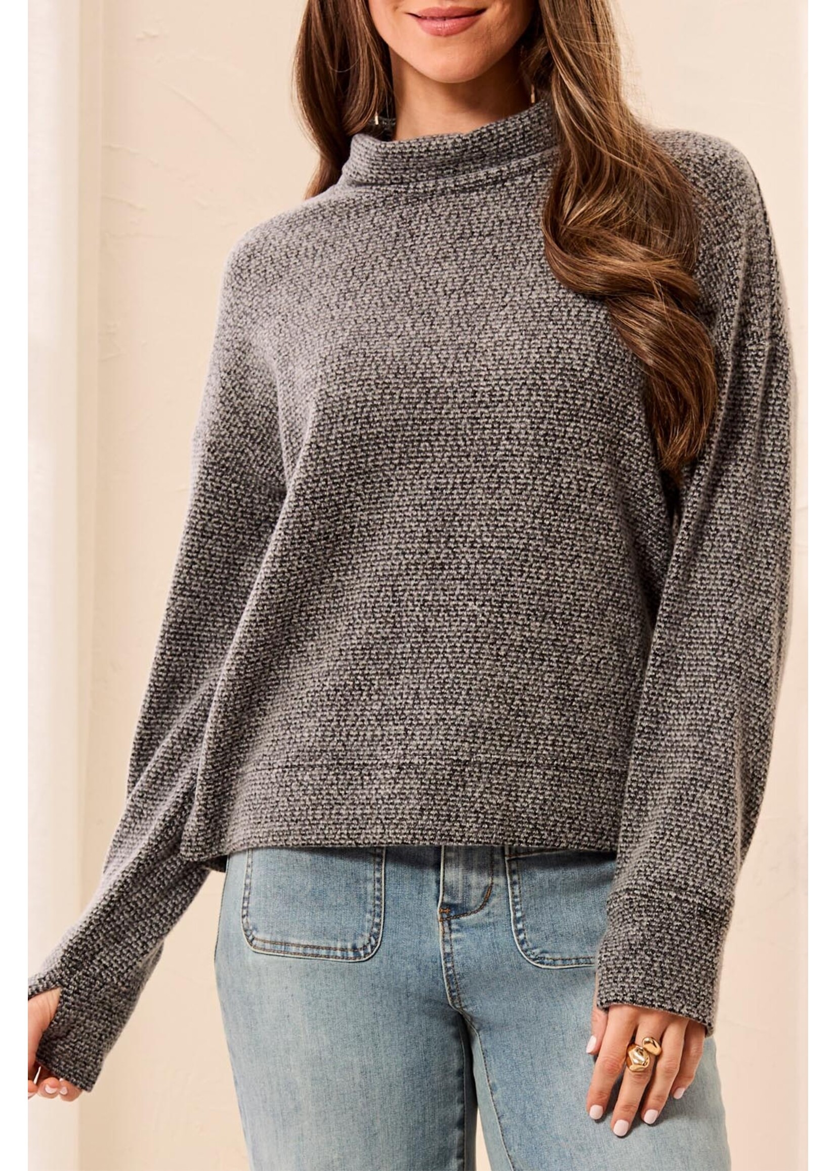 Tribal T L/S Funnel Neck Top