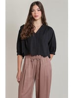 Dex Embroid  V-Neck Blouse