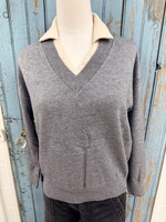 THML Grey Double Layer Knit Top