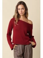 olivaceous Laurel One Shoulder Knit Top