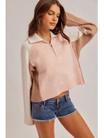 Hem & Thread Half Zip-Up High Neck Sweater