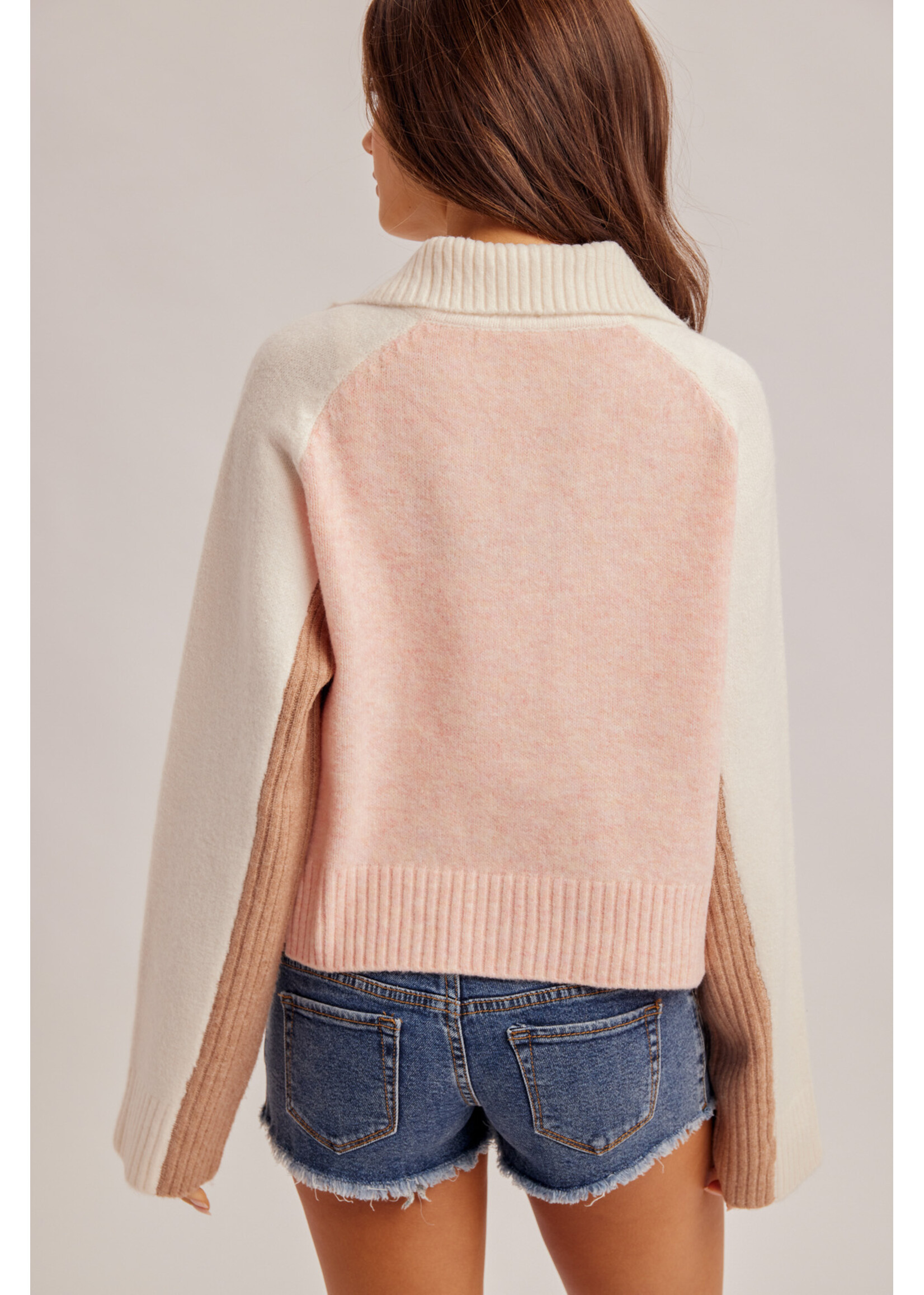 Hem & Thread HT Half Zip-Up High Neck Sweater