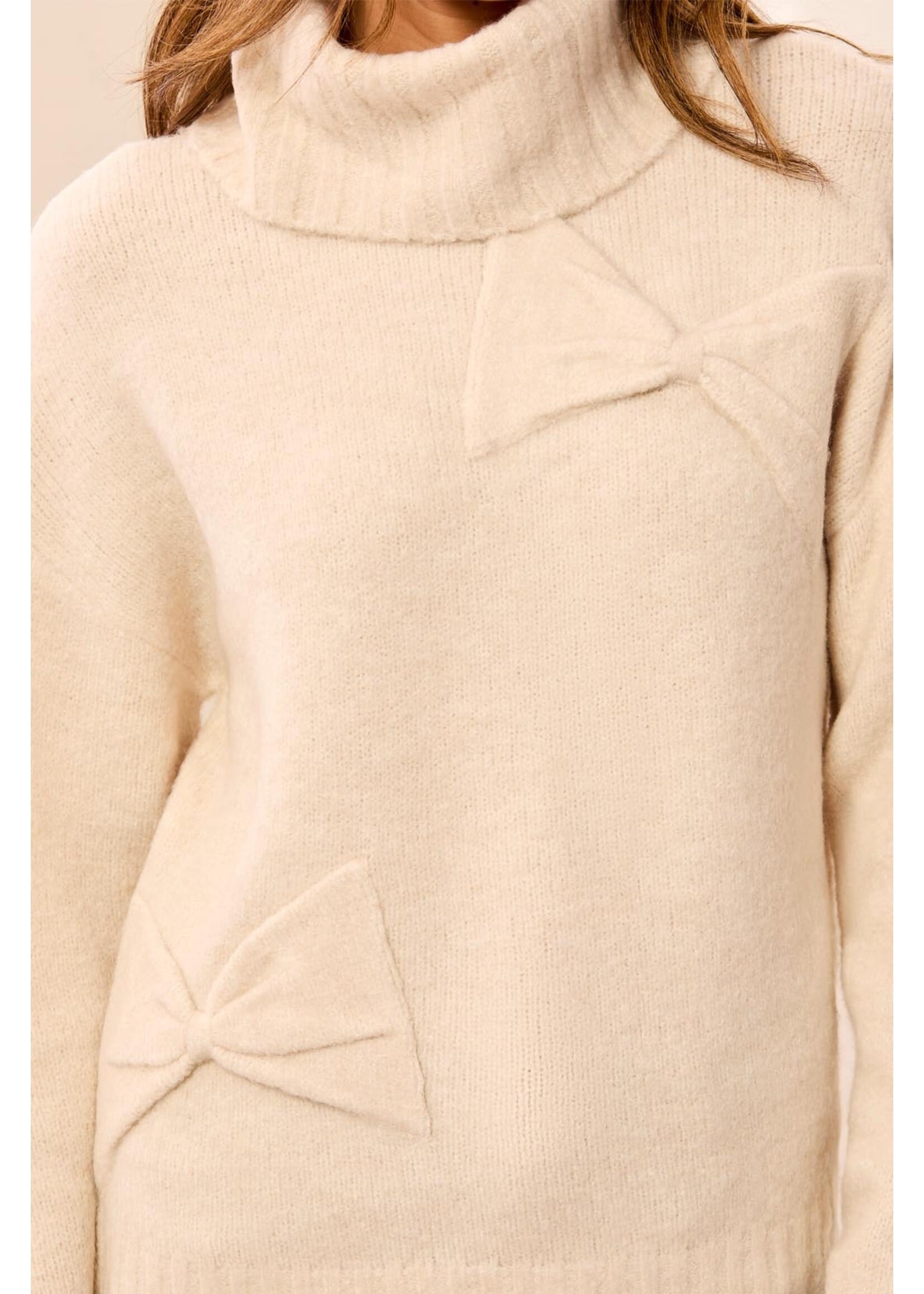 Tribal T Cream Bow Sweater