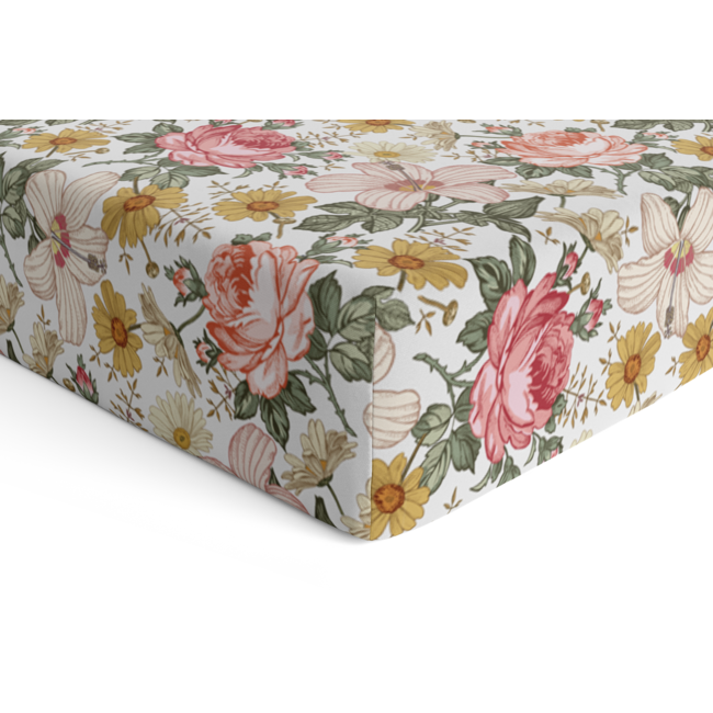 The mini scout Drap contour de bassinette Garden floral White