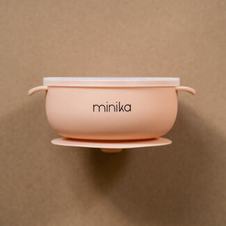 Minika Bol de silicone avec couvercle Blush