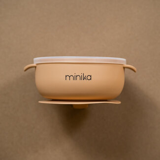 Minika Bol de silicone avec couvercle Natural