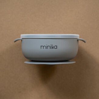 Minika Bol de silicone avec couvercle Stone